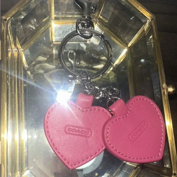 Coach Pink Heart Keychain Set Y2K Rare - Picture 3 of 5